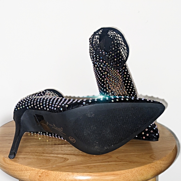Rhinestone Fishnet Heels - Picture 9 of 9